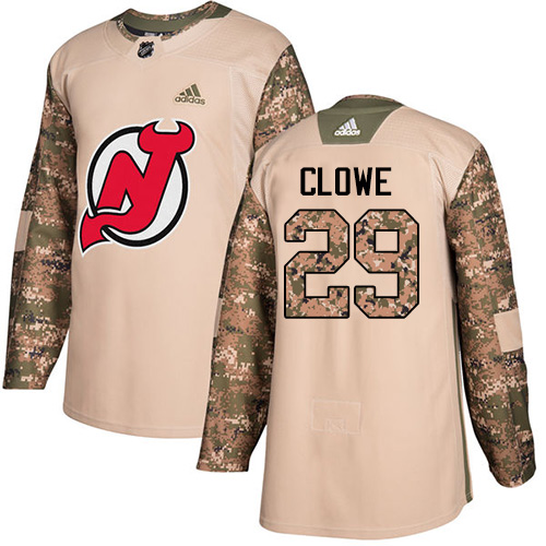 Adidas Devils #29 Ryane Clowe Camo Authentic Veterans Day Stitched NHL Jersey